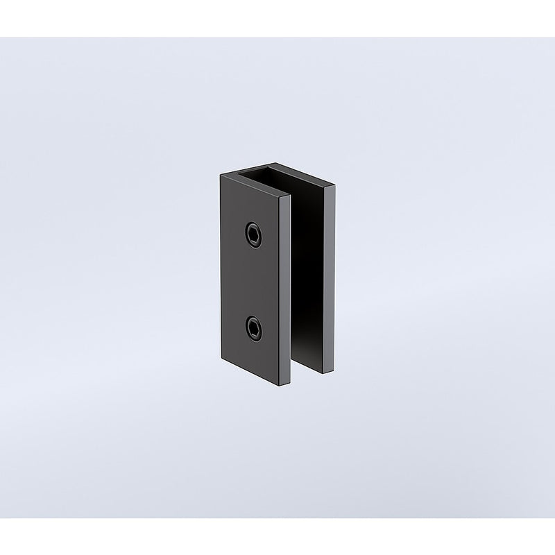 90cm Wall to Wall Frameless Shower Screen with Black Brackets and SS Hinges, Square Knob Handle