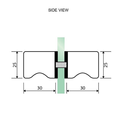 90cm Wall to Wall Frameless Shower Screen with Black Brackets and SS Hinges, Square Knob Handle