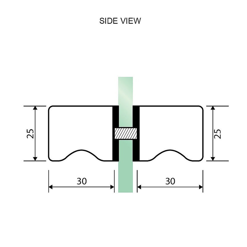 90cm Wall to Wall Frameless Shower Screen with Black Brackets and SS Hinges, Square Knob Handle