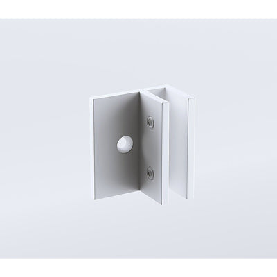 90cm Wall to Wall Frameless Shower Screen with White Brackets and SS Hinges, Square Knob Handle