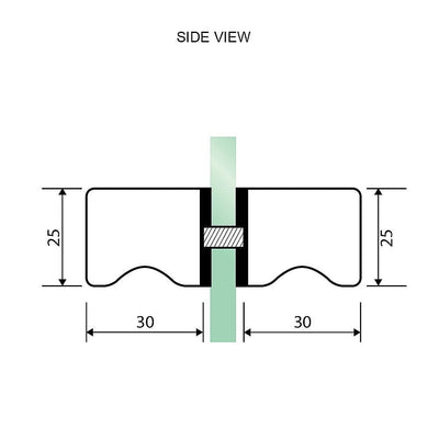 90cm Wall to Wall Frameless Shower Screen with White Brackets and SS Hinges, Square Knob Handle