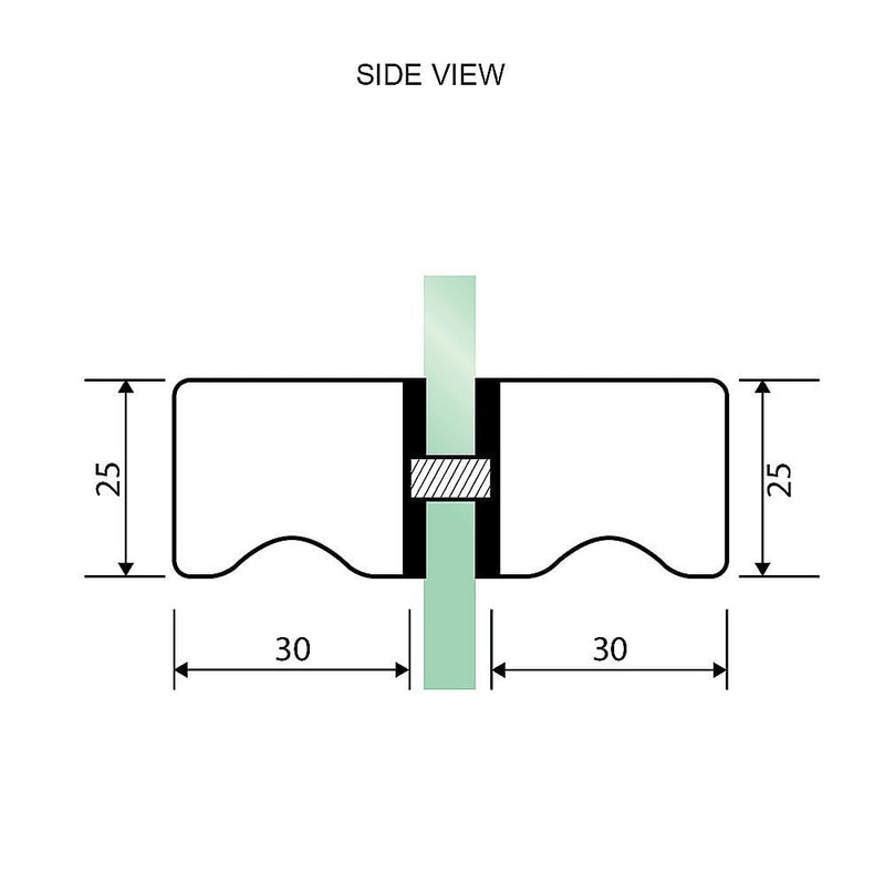 90cm Wall to Wall Frameless Shower Screen with White Brackets and SS Hinges, Square Knob Handle