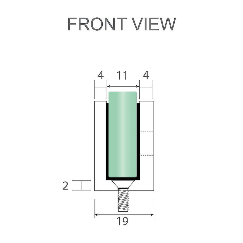 100cm Wall to Wall Frameless Shower Screen with White Brackets and SS Hinges, Square Knob Handle