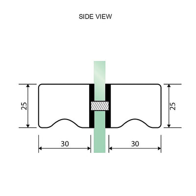 120cm Wall to Wall Frameless Shower Screen with Black Brackets and SS Hinges, Square Knob Handle