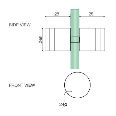 100cm Wall to Wall Frameless Shower Screen with Black Brackets and SS Hinges, Round Knob Handle