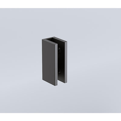 110cm Wall to Wall Frameless Shower Screen with Black Brackets and SS Hinges, Round Knob Handle