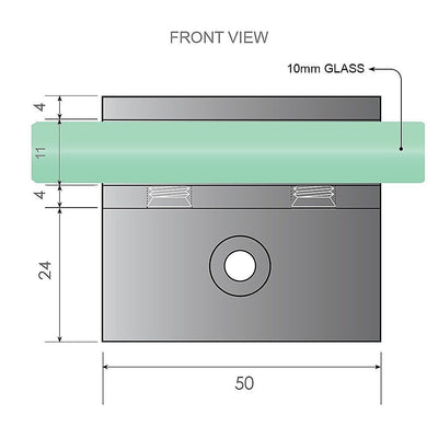 90cm Wall to Wall Frameless Shower Screen with Chrome Brackets and SS Hinges, Square Double Pull Handle