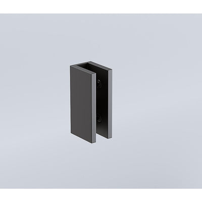 90cm Wall to Wall Frameless Shower Screen with Black Brackets and SS Hinges, Square Double Pull Handle