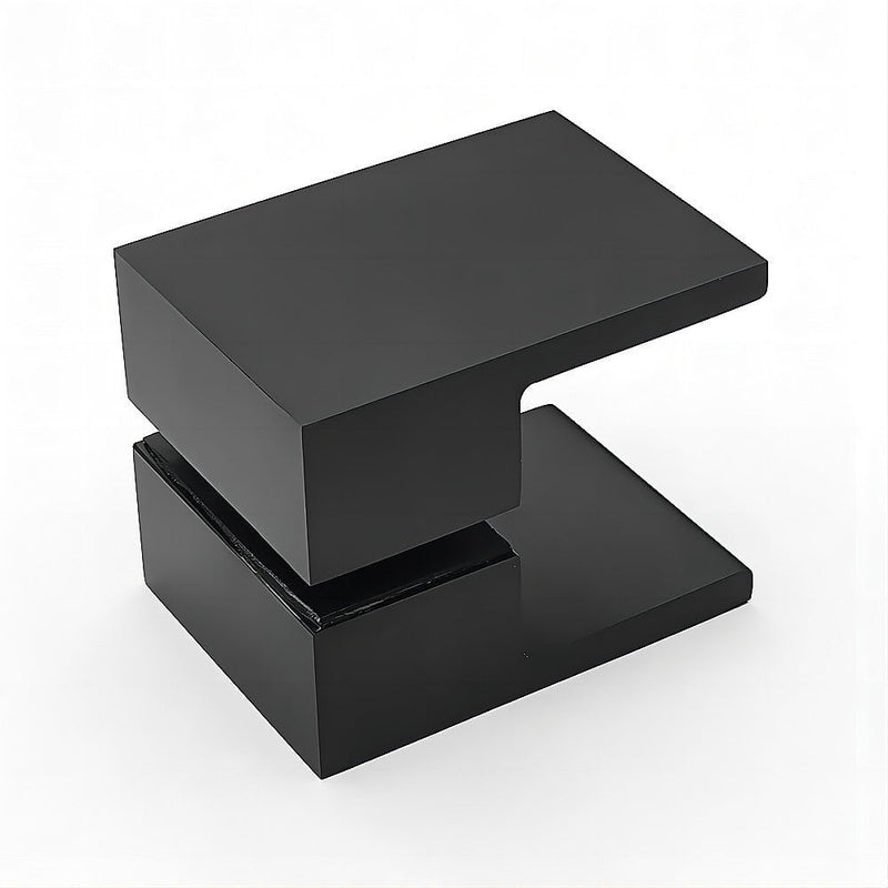 110cm Wall to Wall Frameless Shower Screen with Black Brackets and SS Hinges, Square Double Pull Handle