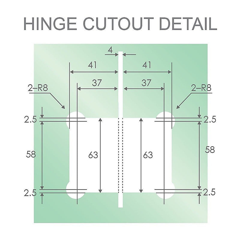 120cm Wall to Wall Frameless Shower Screen with Chrome Brackets and SS Hinges, Square Double Pull Handle