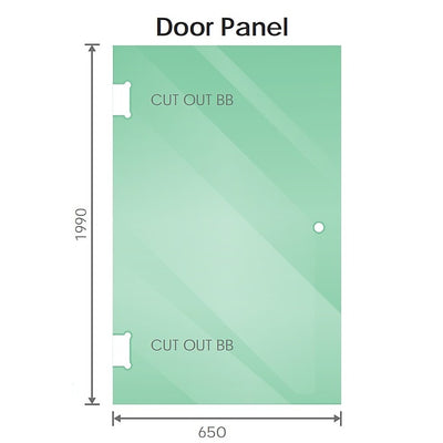 110cm Wall to Wall Frameless Shower Screen with Black Brackets and Brass Hinges, Square Double Pull Handle