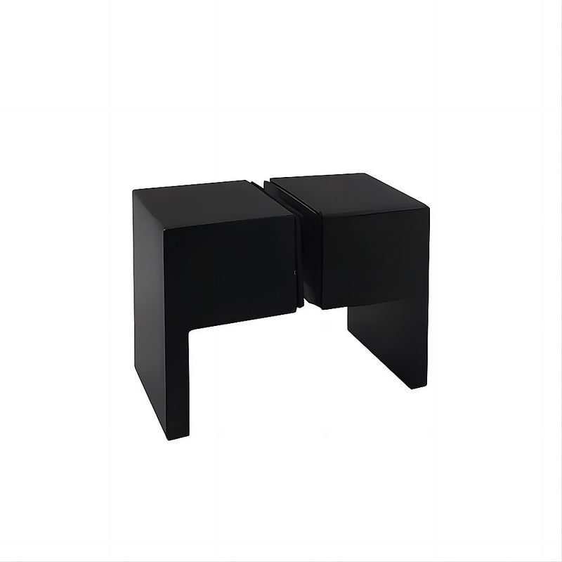 110cm Wall to Wall Frameless Shower Screen with Black Brackets and Brass Hinges, Square Double Pull Handle