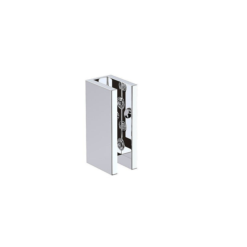 120cm Wall to Wall Frameless Shower Screen with Chrome Brackets and Brass Hinges, Square Double Pull Handle