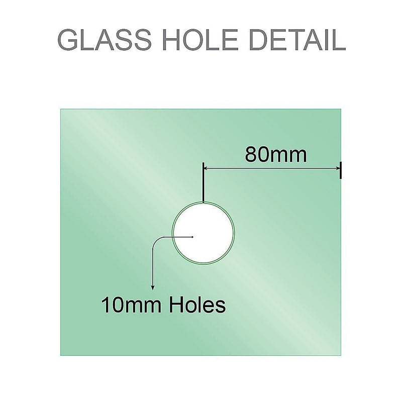 90cm Wall to Wall Frameless Shower Screen with Chrome Channel and SS Hinges , Square Knob Handle