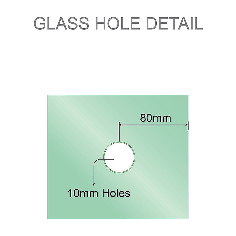 110cm Wall to Wall Frameless Shower Screen with Black Channel and SS Hinges , Round Knob Handle