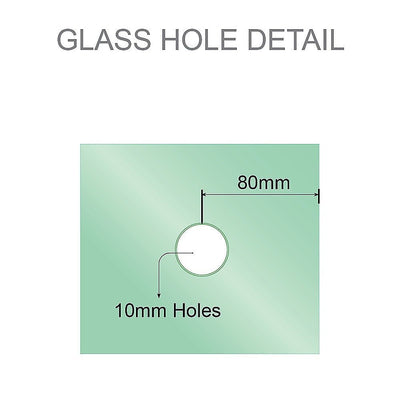 110cm Wall to Wall Frameless Shower Screen with Chrome Channel and SS Hinges , Square Double Pull Handle