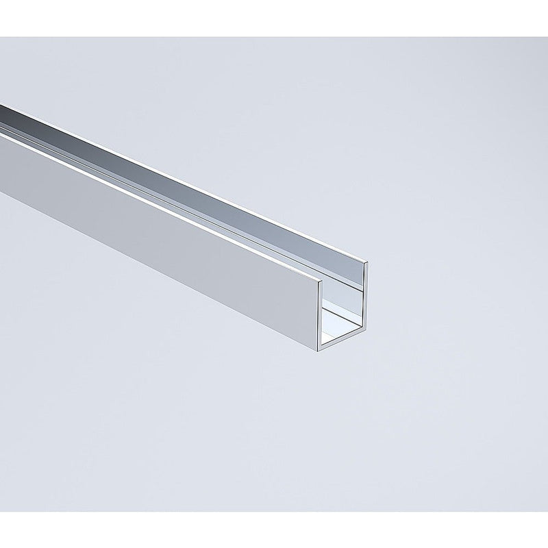 110cm Wall to Wall Frameless Shower Screen with Chrome Channel and Brass Hinges , Square Knob Handle