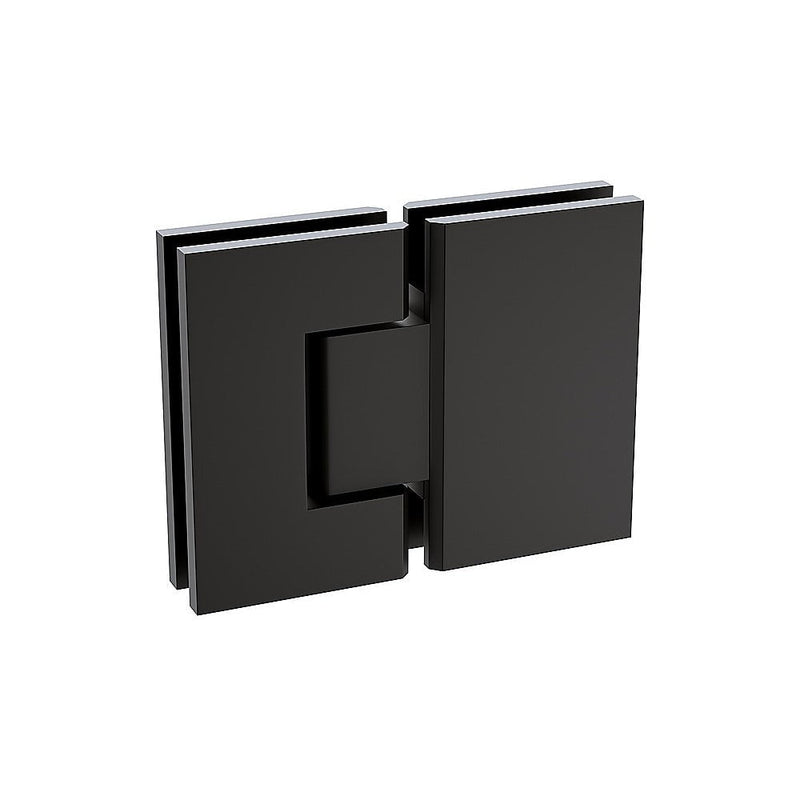 90x90cm Corner Frameless Shower Screen with Black Brackets and SS Hinges, Square Knob Handle