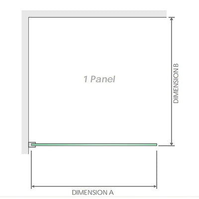 100x70cm Corner Frameless Shower Screen with Black Brackets and SS Hinges, Square Knob Handle