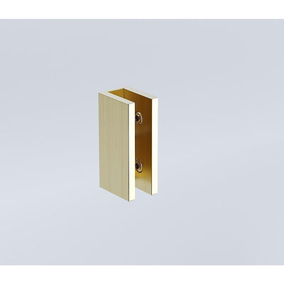 120x80cm Corner Frameless Shower Screen with Gold Brackets and SS Hinges, Square Knob Handle