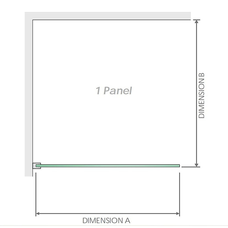 120x100cm Corner Frameless Shower Screen with Black Brackets and SS Hinges, Square Knob Handle