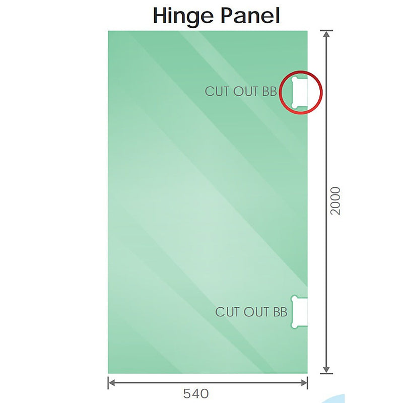 120x100cm Corner Frameless Shower Screen with White Brackets and SS Hinges, Square Knob Handle