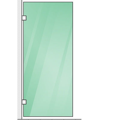 120x120cm Corner Frameless Shower Screen with White Brackets and SS Hinges, Square Knob Handle
