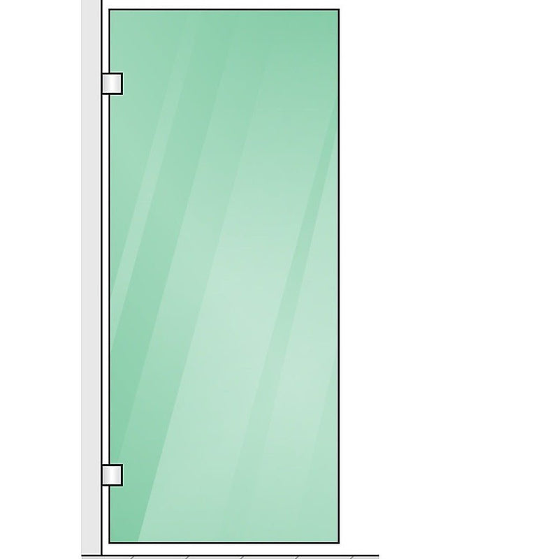 120x120cm Corner Frameless Shower Screen with White Brackets and SS Hinges, Square Knob Handle