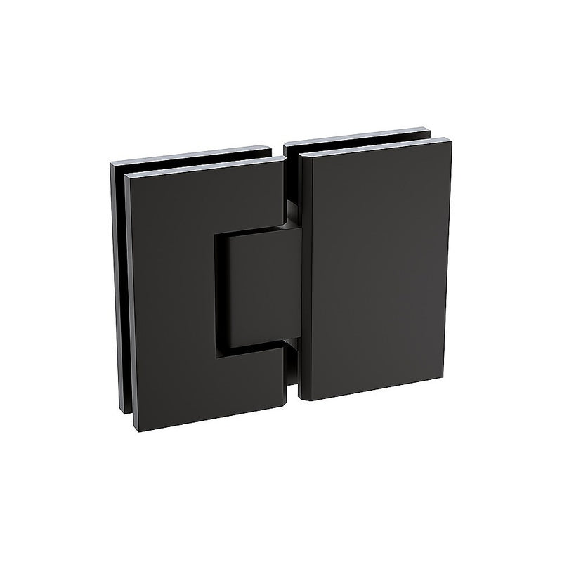 110x70cm Corner Frameless Shower Screen with Black Brackets and SS Hinges, Round Knob Handle