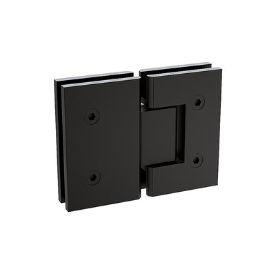 120x90cm Corner Frameless Shower Screen with Black Brackets and SS Hinges, Round Knob Handle