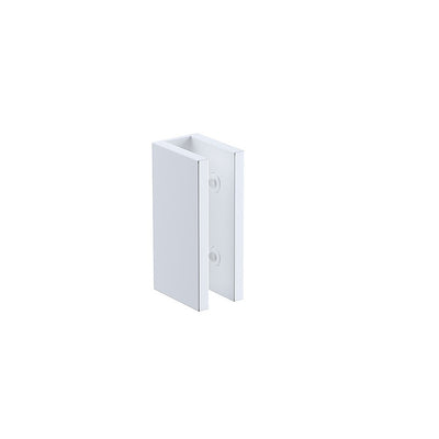 120x90cm Corner Frameless Shower Screen with White Brackets and SS Hinges, Round Knob Handle