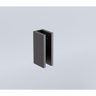 90x80cm Corner Frameless Shower Screen with Black Brackets and SS Hinges, Square Double Pull Handle