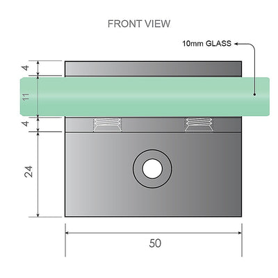 90x90cm Corner Frameless Shower Screen with Chrome Brackets and SS Hinges, Square Double Pull Handle