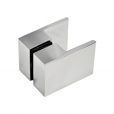 90x90cm Corner Frameless Shower Screen with Chrome Brackets and SS Hinges, Square Double Pull Handle