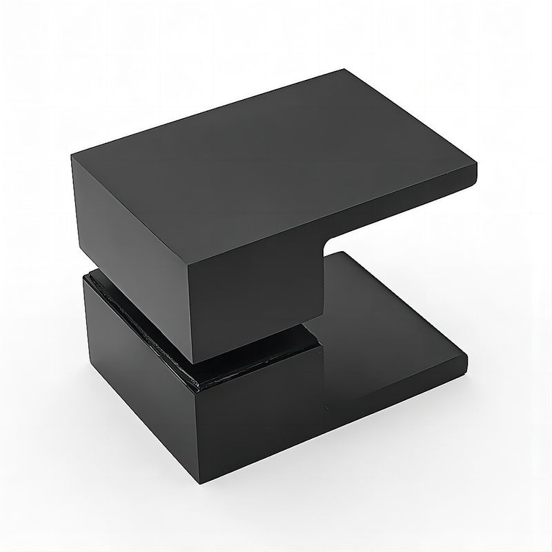 120x70cm Corner Frameless Shower Screen with Black Brackets and SS Hinges, Square Double Pull Handle