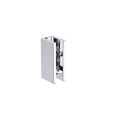 100x90cm Corner Frameless Shower Screen with Chrome Brackets and Brass Hinges, Square Knob Handle