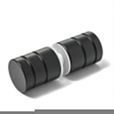 120x70cm Corner Frameless Shower Screen with Black Brackets and Brass Hinges, Round Knob Handle