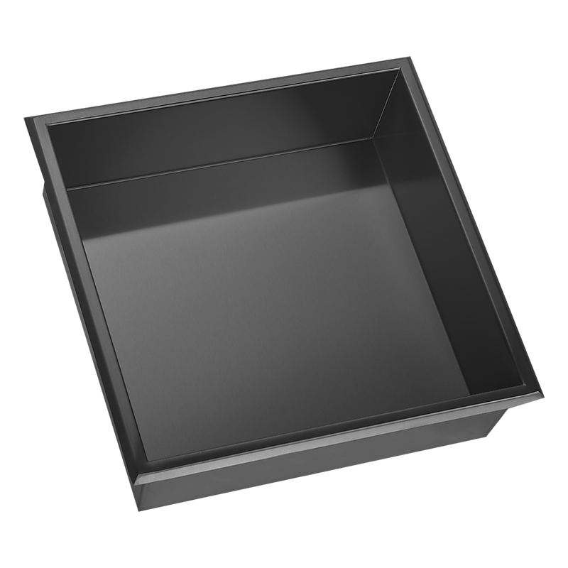 336 x 336 x 101mm Shower Niche Single Shelf Organizer No Tile Needed in Black