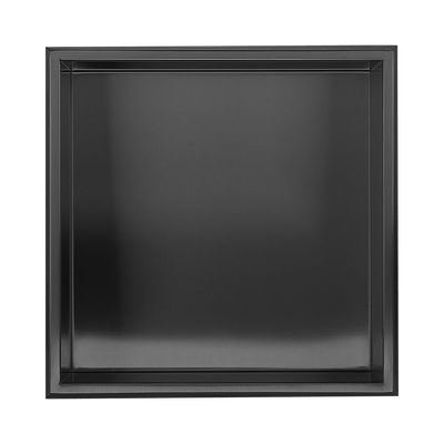 336 x 336 x 101mm Shower Niche Single Shelf Organizer No Tile Needed in Black