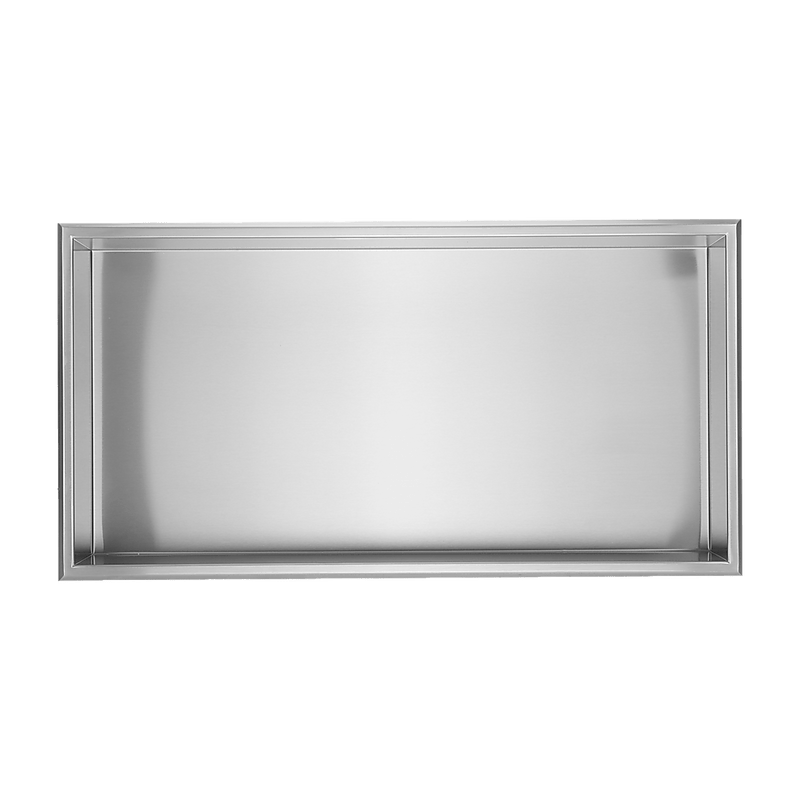 641 x 336 x 101mm Shower Niche Single Shelf Organizer No Tile Needed in Stainless Steel