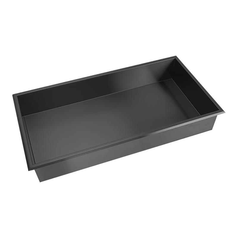 641 x 336 x 101mm Shower Niche Single Shelf Organizer No Tile Needed in Black