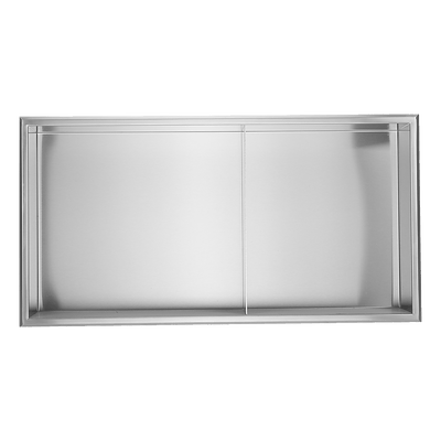 641 x 336 x 101mm Shower Niche Double Shelf Organizer No Tile Needed in Stainless Steel Finish