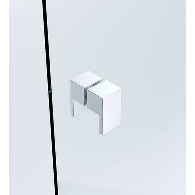 120x120cm Double Door Corner Shower Screen with Chrome Brackets and SS Hinges, Square double pull Handle