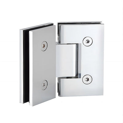 90cm Frameless Diamond Shower Screen with Chrome Brackets and SS Hinges, Square Double Pull Handle