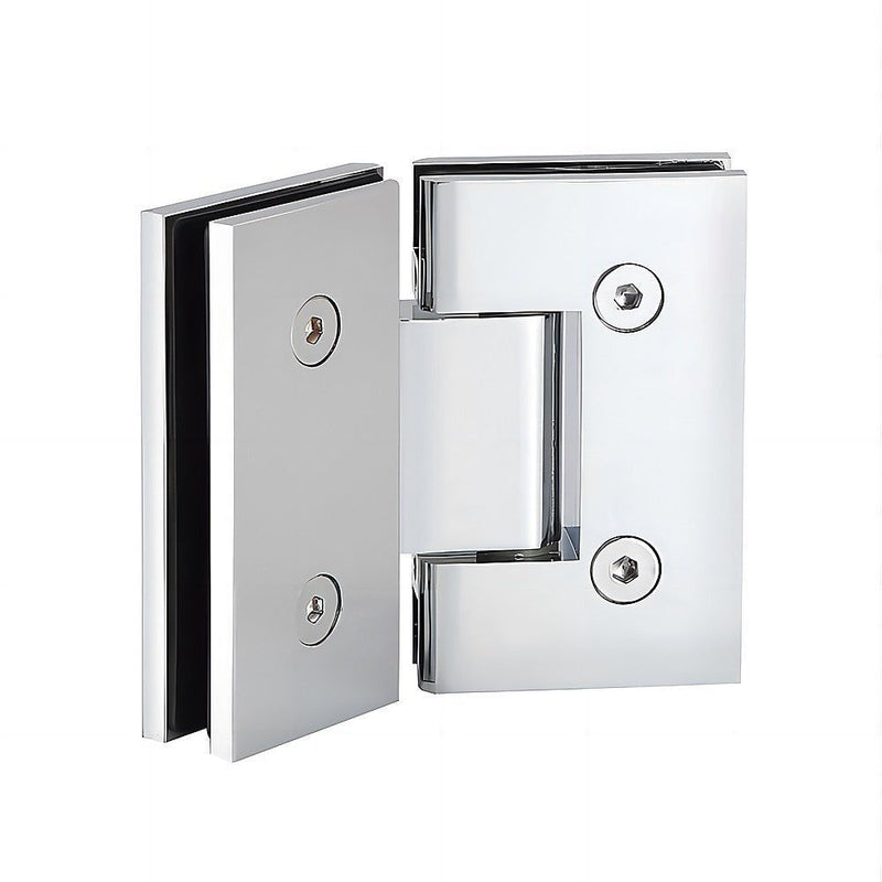 90cm Frameless Diamond Shower Screen with Chrome Brackets and SS Hinges, Square Double Pull Handle