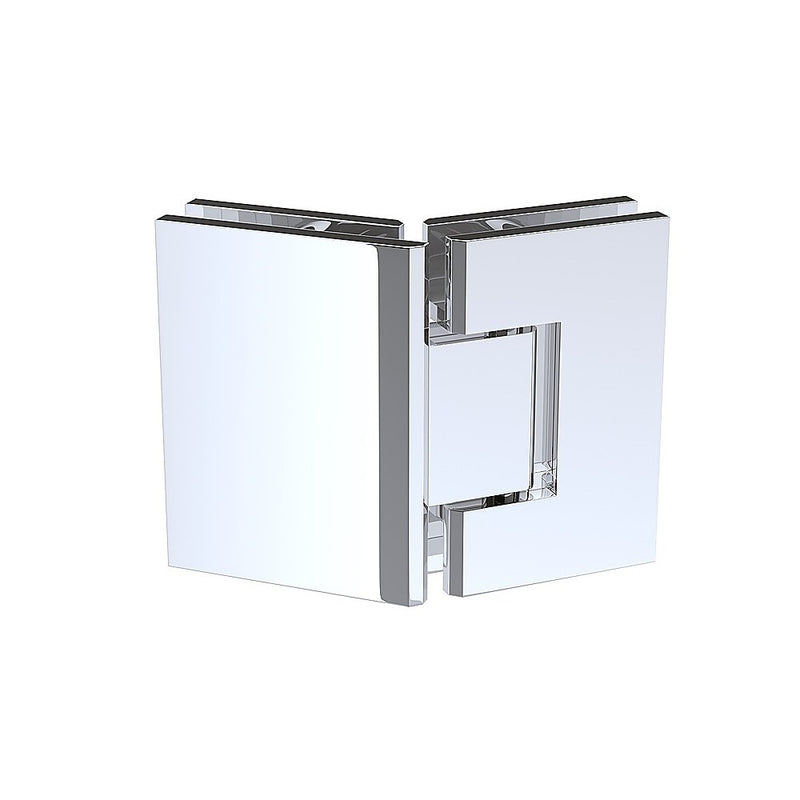 100cm Frameless Diamond Shower Screen with Channels and SS Hinges - Chrome