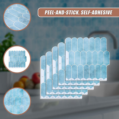 5pcs 3D Wall Stickers Self-adhesive Wallpaper Resistant High Temperature