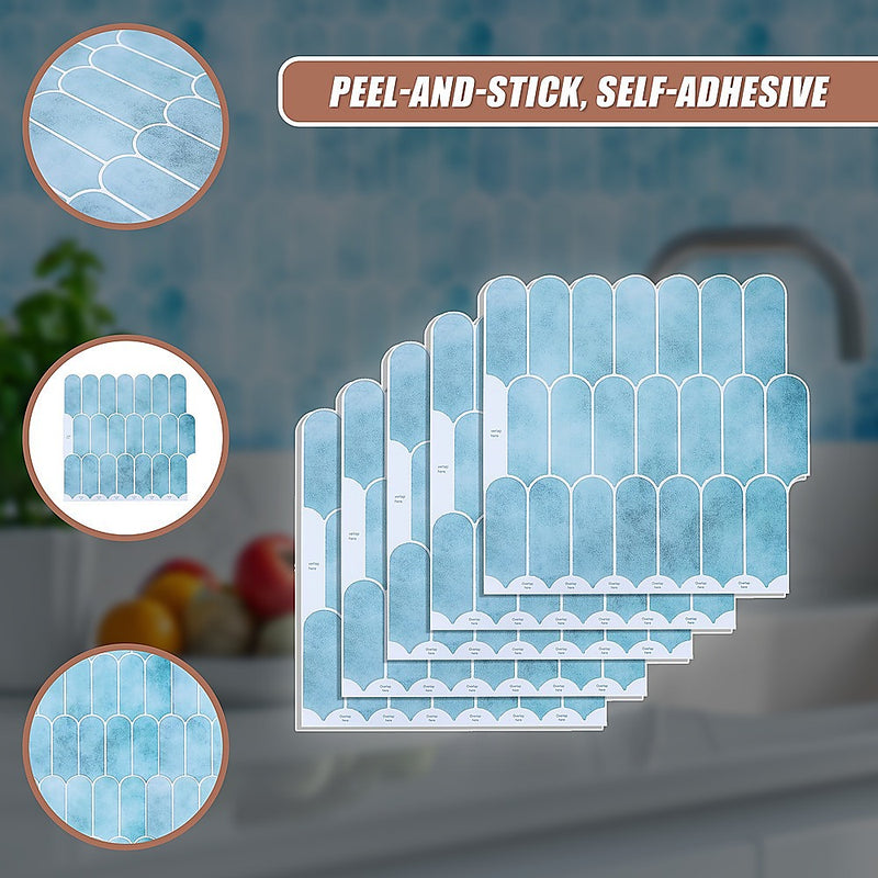 5pcs 3D Wall Stickers Self-adhesive Wallpaper Resistant High Temperature