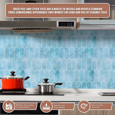 5pcs 3D Wall Stickers Self-adhesive Wallpaper Resistant High Temperature