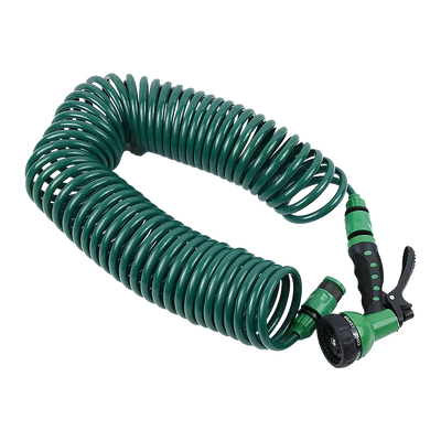 30M Garden Hose Heavy-Duty Coiled Spiral Car Washing Cleaning Water Hose Garden